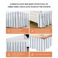thumbnail image 6 of Light Blue Grey Stripe Wrap Around Bed Skirts for Queen Bed 18" Drop,Bed Skirt with Adjustable Elastic Belt Dust Ruffle Bed Valance for Bedroom Hotel Modern Farmhouse Vertical Striped Bed Frame Cover, 6 of 7