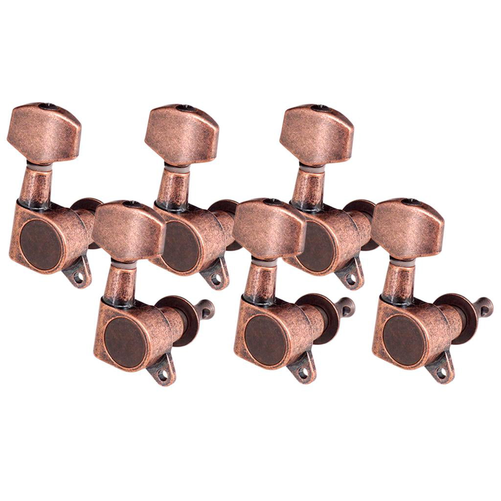Red Copper Machine Head Tuning Peg Tuner Key for Acoustic Electric Guitar 6R Replacement Parts