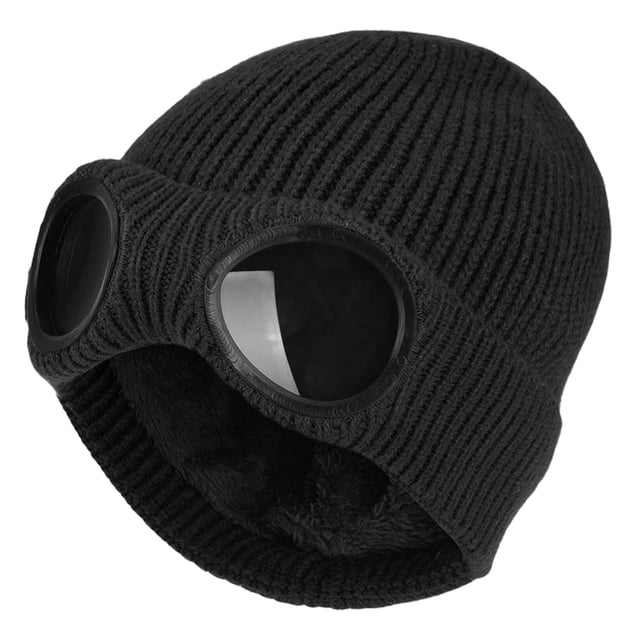 Gorros de Punto Cálidos de Invierno Sunnimix Térmicos de Felpa para Hombres Mujeres Esquí Negro Talla Única