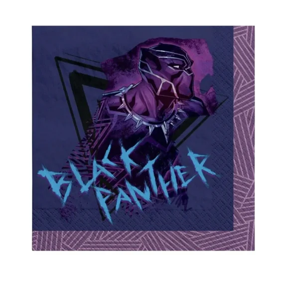 STARLIGHT- Black Panther 'Wakanda Forever' Lunch Napkins (16Ct)~ Birthday Party Luncheon