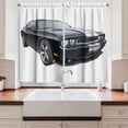 thumbnail image 2 of Ambesonne Cars Kitchen Curtains, Black Modern Ride Design, 55"x39", Black Grey White, 2 of 3
