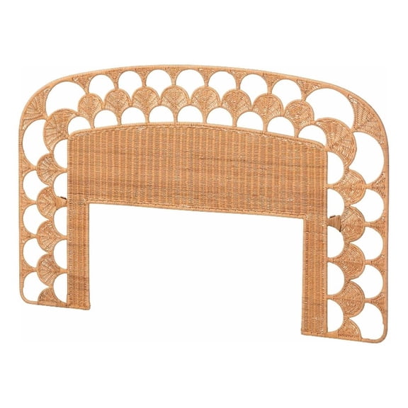 bali & pari Felician Natural Rattan Standalone Headboard Panel Headboard Queen