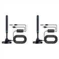 thumbnail image 1 of 2X Antena de TV Digital de Alta Definición de Columna Amplificador Universal para Interiores y Exteriores con Interruptor Antena de TV UHF Ajustable, 1 of 5