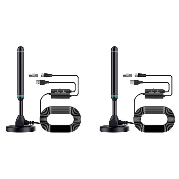 2X Antena de TV Digital de Alta Definición de Columna Amplificador Universal para Interiores y Exteriores con Interruptor Antena de TV UHF Ajustable