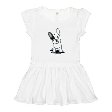 

Inktastic B/W Frenchie (Darks) Gift Toddler Girl Dress