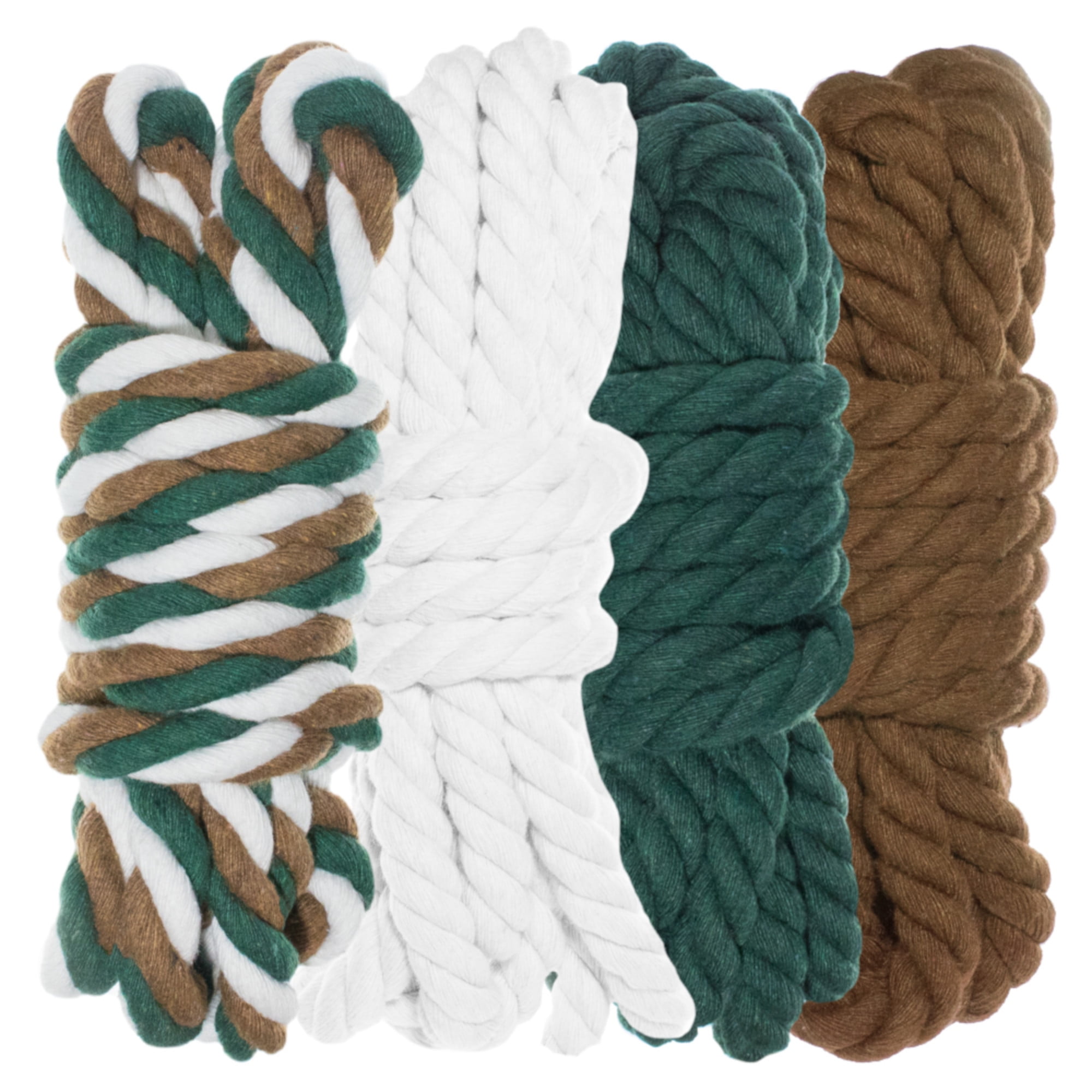 1 Inch Soft Rope Twisted 3 Strand Natural Cotton Rope 40 and 100 Foot Kits in 1/4 Inch ...