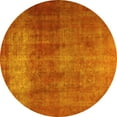 thumbnail image 1 of Ahgly Company Machine Washable Indoor Round Persian Yellow Traditional Area Rugs, 4' Round, 1 of 4
