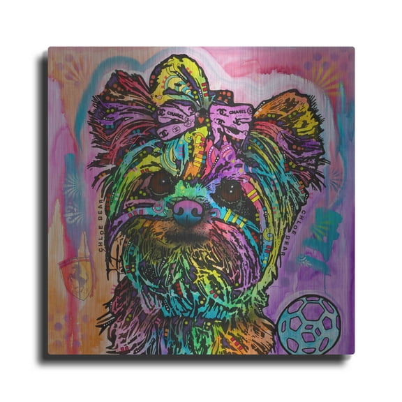 Luxe Metal Art 'Chloe Bear' by Dean Russo, Metal Wall Art, 12"x12"