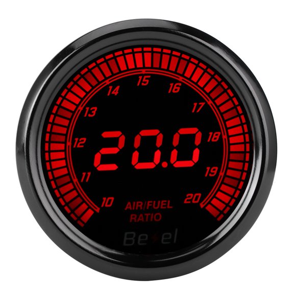 52 mm negro 7 puntero de color indicador de relación aire/combustible accesorio de instrumento de automóvil
