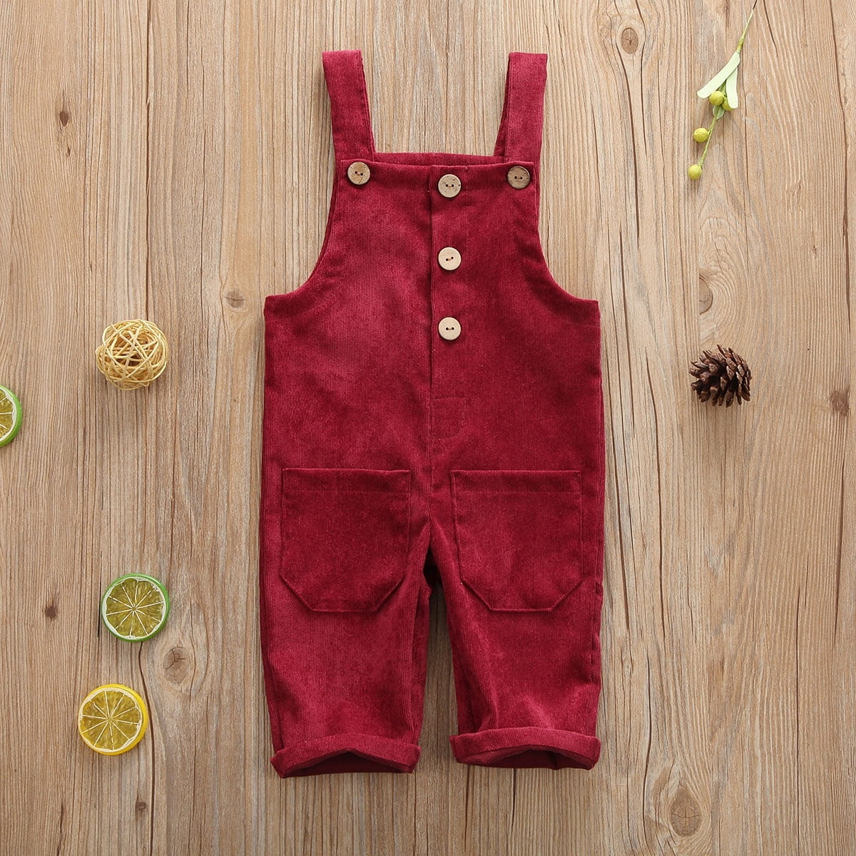 Cute Toddler Baby Boys Warm Pants Solid Color Corduroy Suspender Bib ...