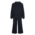 thumbnail image 6 of Womens Trendy Hoodie and Sweatpant Sets Womens Lounge Sports Jogging Outfits Fall Winter Loose Sweatsuits (L, Black), 6 of 6