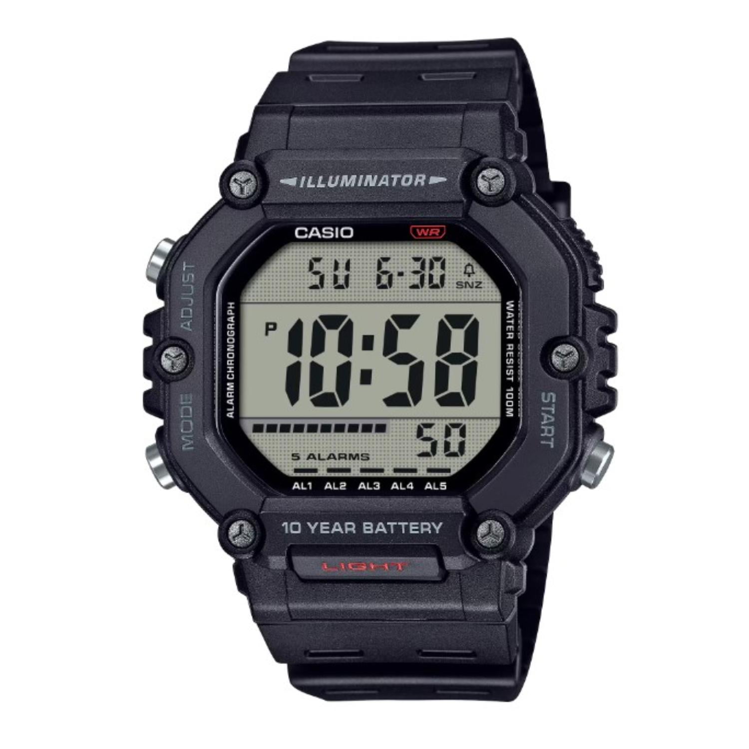 Casio Men's Heavy Duty Digital Watch with Orange Strap W219H-4AV