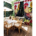 thumbnail image 5 of nqOlkjepod Outdoor Curtains for Patio Waterproof, Vintage Rooster Outdoor Privacy Panels Grommet, Sunflower Plaid Pastoral Animals Blackout Outside Curtains for Porch/Cabana 54"x84", 2 Panels, 5 of 8