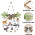 thumbnail image 2 of Cute Animals Welcome Sign Farmhouse Front Porch Door Hanging Welcome Wreath for Holiday Wall Home 12 X 12 in Home Decor, 2 of 7