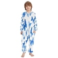 thumbnail image 2 of Soft Big Kids Onesie Pajamas Cozy Loose-Fit Jumpsuits for kids with Pockets for Christmas Lounge & Play Blue Butterfly Pattern, 2 of 8