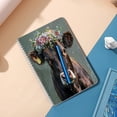 thumbnail image 5 of Spiral Notebook,Double-Wire Spiral College Lined Journal Notebook for Study and Notes,100 Pages,5.71x 8.26 in - Realistic Portrait of a Brown Cow with a Flower Wreath, 5 of 7