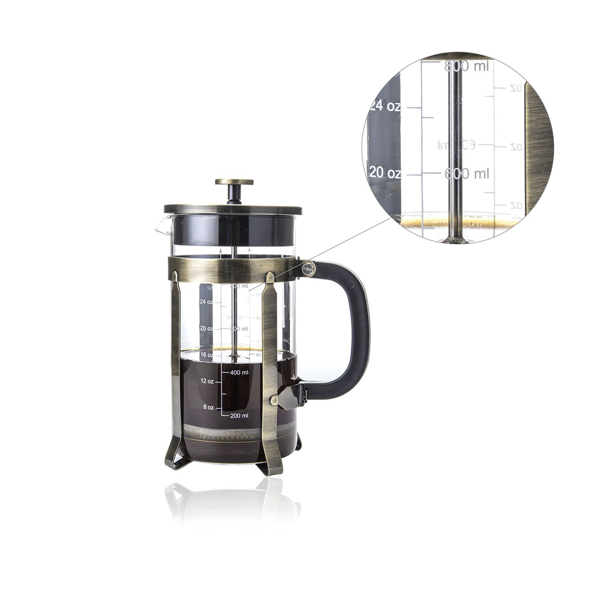 3 Cup Serving Coffee Glass 14 fl oz Jack/&Dave Pour Over Coffee Maker Serving Set with Reusable Stainless Steel Filter Heat Resistant