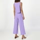 thumbnail image 5 of Conjunto de dos piezas de lino de color liso para mujer: top corto sin mangas con botones y pantalones de pierna ancha, tejido transpirable para el verano, 5 of 8