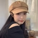thumbnail image 4 of Sombrero de mujer con circunferencia de 56-58 cm, gorro octogonal, gorro retro, boina informal con lengua de pato y visera, gorro protector solar, 4 of 5