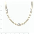 thumbnail image 2 of 14K Tri Color Gold Tri Color 2 Strand w/Puff Beads w/2 IN Ext Necklace 16 Inch, 2 of 2