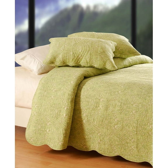 Colonial Williamsburg Windsor Celery Twin Quilt Decor