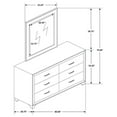 thumbnail image 3 of Pemberly Row 6-drawer Velvet Upholstered Dresser with Mirror Pacific Blue, 3 of 6