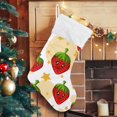 thumbnail image 5 of SKYSONIC Strawberry Christmas Stocking Personalized Large Candy Stocking Hanging Gift Xmas Stockings Decoration for Family Holiday Party Ornaments Decor Fireplace, 5 of 7