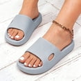 thumbnail image 2 of HEWUQI Slide Shower Shoes for Men Women Non Slip Holes House Slippers Bathroom Pool Gym Students College Dorm Quick Drying Comfortable Sandals Gray Size 6, 2 of 5