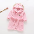 thumbnail image 2 of zuwimk Hooded Herringbone Boy's Fleece Soft Spa Kimono Long Robe, Kids Comfy Sleepwear Bathrobe(Pink,2-3 Years), 2 of 6