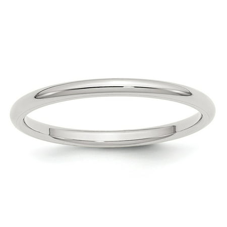 925 Sterling Silver 2mm Comfort Fit Band Ring - Ring Size: 4 to
