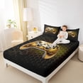 thumbnail image 4 of Homewish Gold Gamepad Gaming Twin Sheet Sets,Teen Video Game Twin Fitted Sheet,Geometric Hockeycomb Hexagon Flat Sheet For Boys Girls,Super Cozy Bedroom Decoration,3pcs, 4 of 7