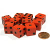 Koplow Games Set of 10 Six Sided Square Opaque 16mm D6 Dice - Red with Black Pip Die #01958