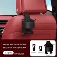 thumbnail image 3 of Car Seat Storage Box with 2 Cup Holder Car Seat Gap Organizer Set, Leather Car Seat Storage Box with Water Cup Holder, 3 of 5