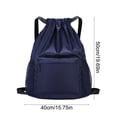 thumbnail image 3 of Drawstring Backpack Sports Drawstring Bag Drawstring Pouch Suitable for Sports Fitness Travel Swimming Beach, Lightweight Foldable Gym Sack for Daily Use, 19.7x15.7 Inch, 3 of 6