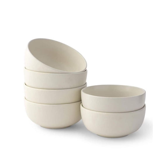 6-Pieces Stoneware Soup Bowl Set-Linen