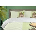 thumbnail image 4 of Ambesonne Cartoon Duvet Cover Sets, Hedgehog Chevron, 2-Queen, Green Brown Beige, 4 of 7