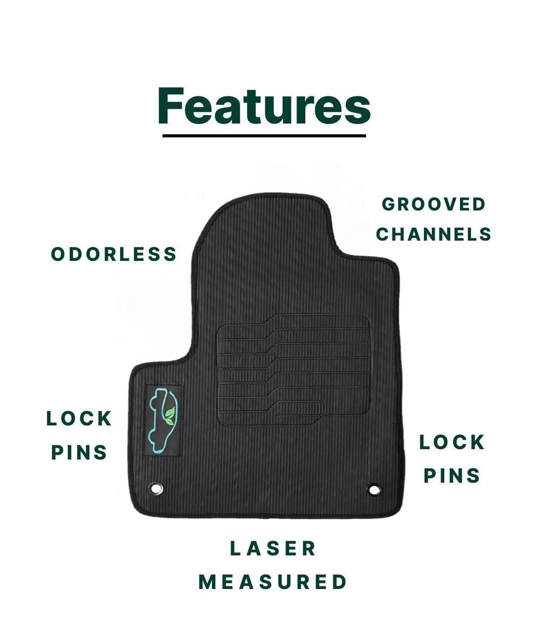 All Weather Floor Mats Custom Fit for 2014 to 2023 Jeep Cherokee - Perfect Fit with Anchoring System - ecoMats