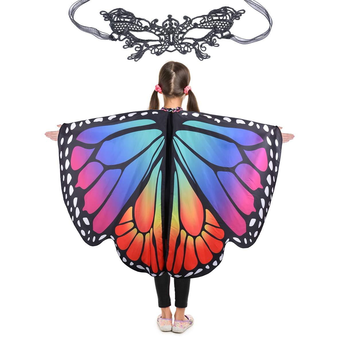 Butterfly Wings for Girls Kids Halloween Costume Fairy Shawl Festival