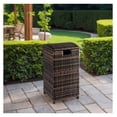 thumbnail image 6 of Wicker Patio Trash Bin, 33 Gallon Rattan Trash Can with Lid for Porch Backyard Deck Patio Poolside, Brown, 6 of 8