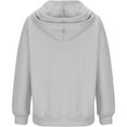 thumbnail image 5 of NOLDARES Women Half Zip Oversized Sweatshirts Long Sleeve Fleece Trendy Pullover Workout Warm Tops 2024 Fall Outfits(Grey,L), 5 of 6