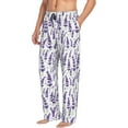 thumbnail image 2 of Yiaed Lavender Flowers Print Men's Lounge Pants, Loose PJ Bottoms, Long Pajama Pants for Men-Medium, 2 of 5