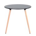 thumbnail image 3 of Topcobe Dining Table, Modern MDF & Metal Kitchen Table for Home Office Furniture, Coffee Table With Round Beech Wood Legs, Black, 3 of 5