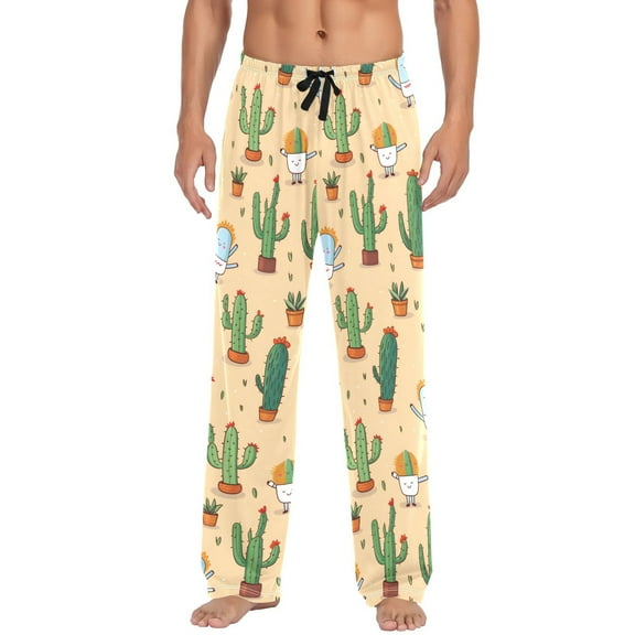 Cactus Men's Pajama Pants Cotton Long Sleepwear Lounge Pants L