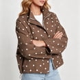 thumbnail image 7 of SBYOJLPB Womens Polka Dot Coats Long Sleeve Zipper Waterproof Casual Coat with Cozy Everyday Wear, 7 of 7