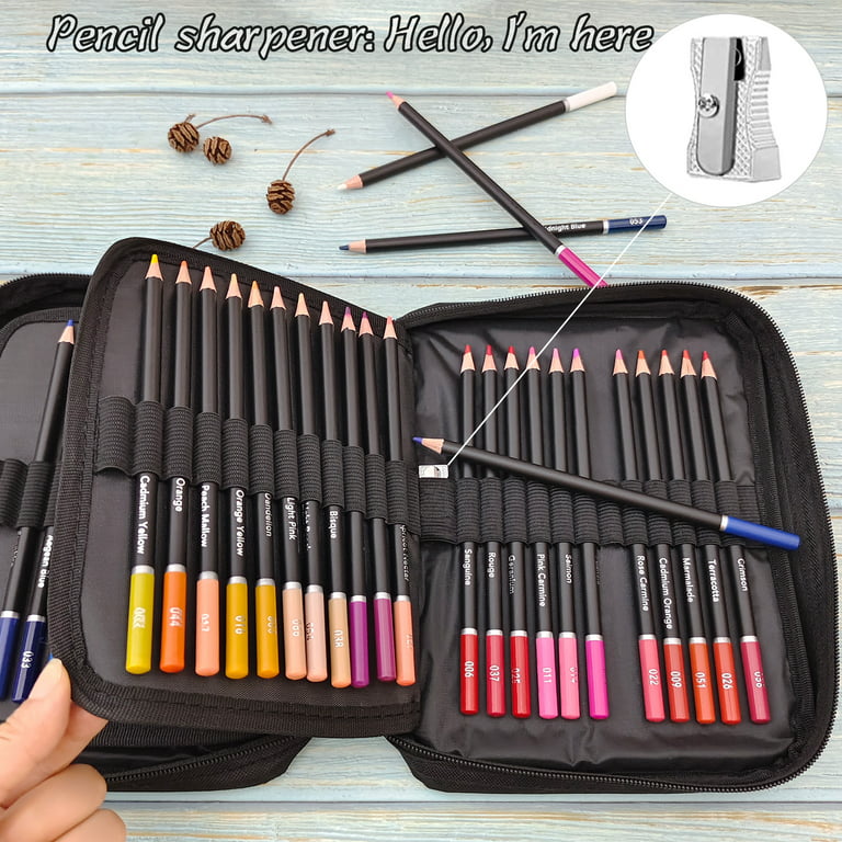  Heshengping 72 Color Pencils Tin Box Coloring Books Soft Core  Pro Artist Drawing Sketching Blending Shading Pencil kit Gift for Adults  Beginners (Colored Pencils kit Blue Tin box) : Arts