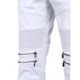 thumbnail image 5 of J. METHOD Men’s Jogger Pants Casual Moto Biker Zipper Slim Fit French Terry Fleece Tapered Leg Elastic Waist NEMP20 White XL, 5 of 6