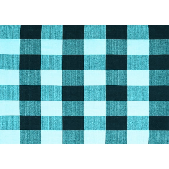 Ahgly Company Indoor Rectangle Checkered Light Blue Modern Area Rugs, 5' x 7'