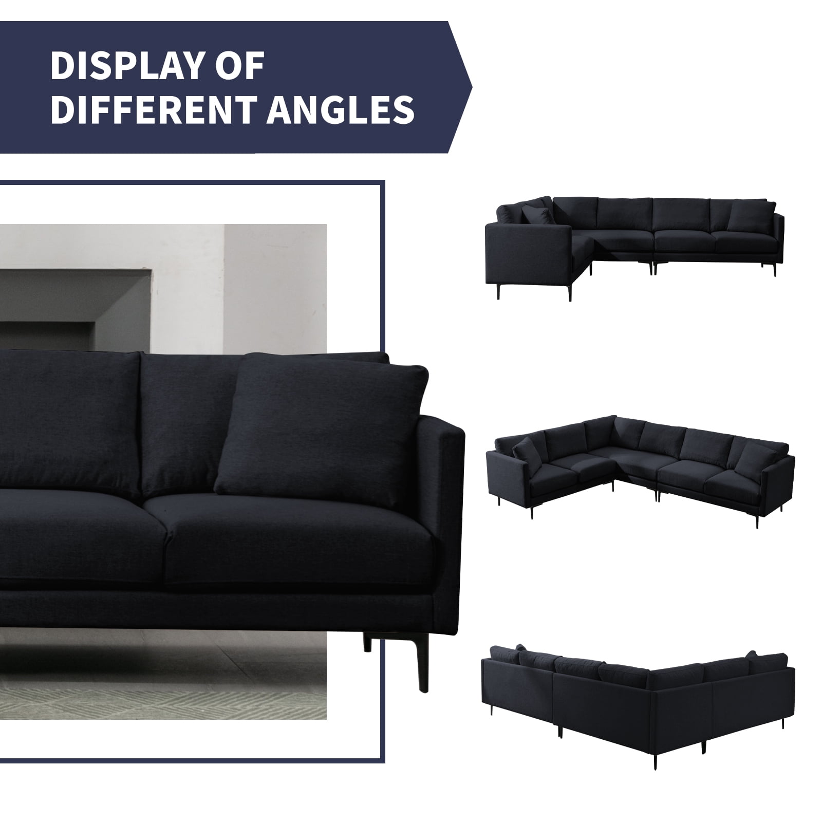 ZAFLY L-Shaped Couch, Sectional Corner Couches and Sofas