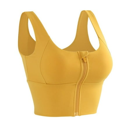 

ANXINDABX XS Women Zipper Sports Bra Gym Workout Underwear Push Up Yoga Crop Top Athletic Vest Fitness Shirt Sportswear