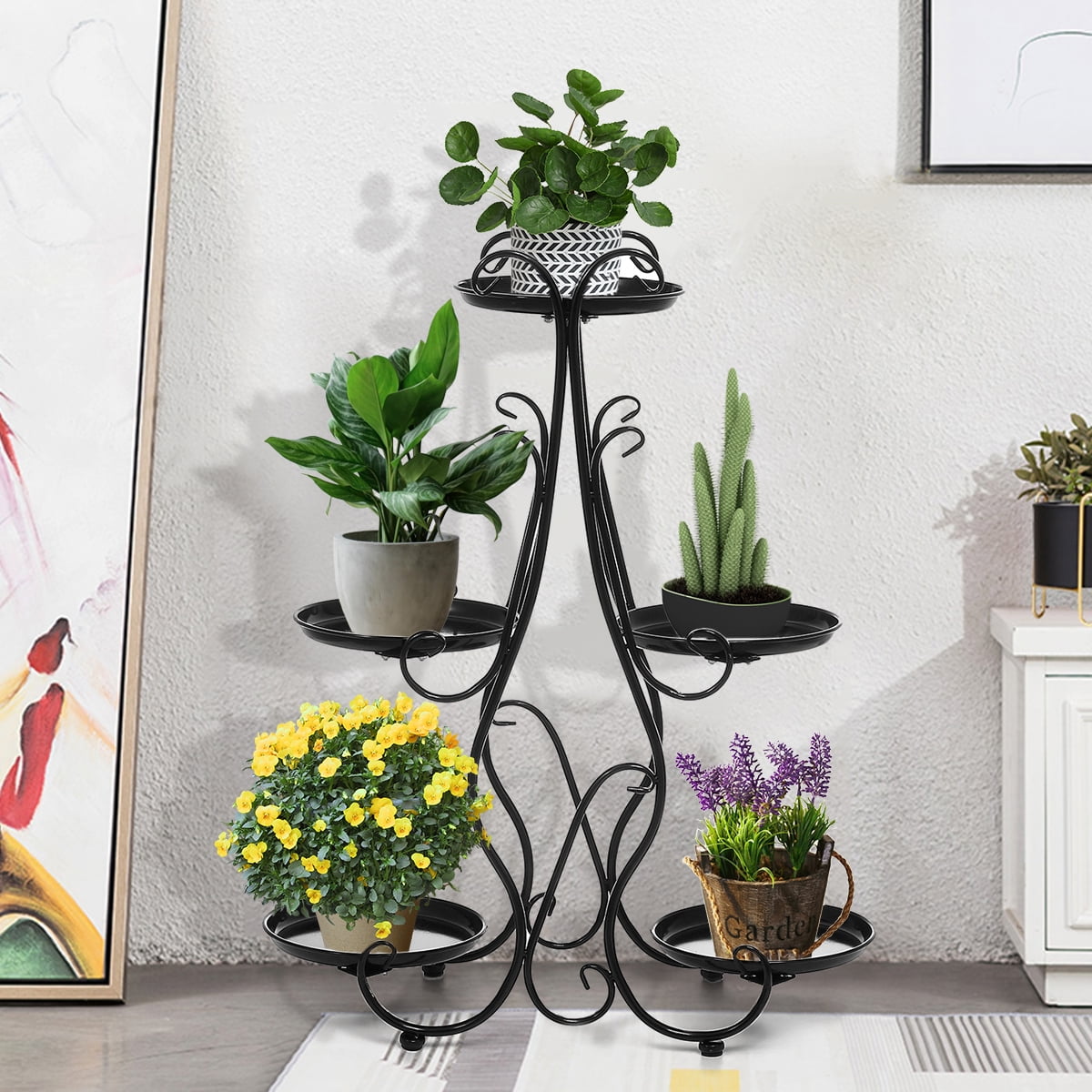 Unique1/2/3/4/5Tier Metal MultiLayer Shelf Plant Stand